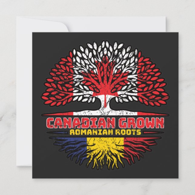 Rumänien Rumänska Canadian Canada Träd Roots Flagg Kort (Framsida)