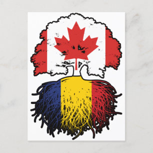 Rumänien Rumänska Canadian Canada Träd Roots Flagg Vykort