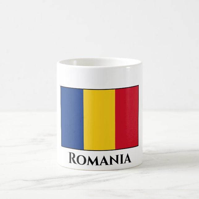 Rumänien (rumänska) Flagga Kaffemugg (Center)