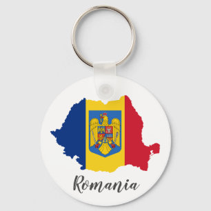 Rumänien Rumänska Flagga Karta Nyckelring