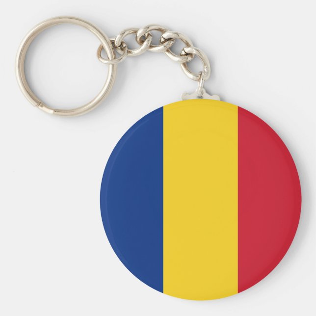 Rumänien (rumänska) Flagga Nyckelring (Framsidan)