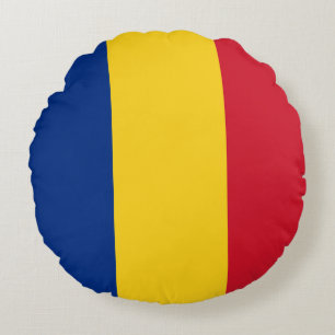Rumänien (rumänska) Flagga Rund Kudde