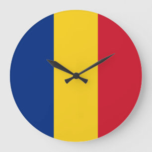 Rumänien (rumänska) Flagga Stor Klocka