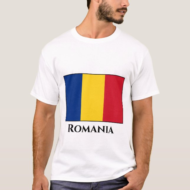 Rumänien (rumänska) Flagga T Shirt (Framsida)