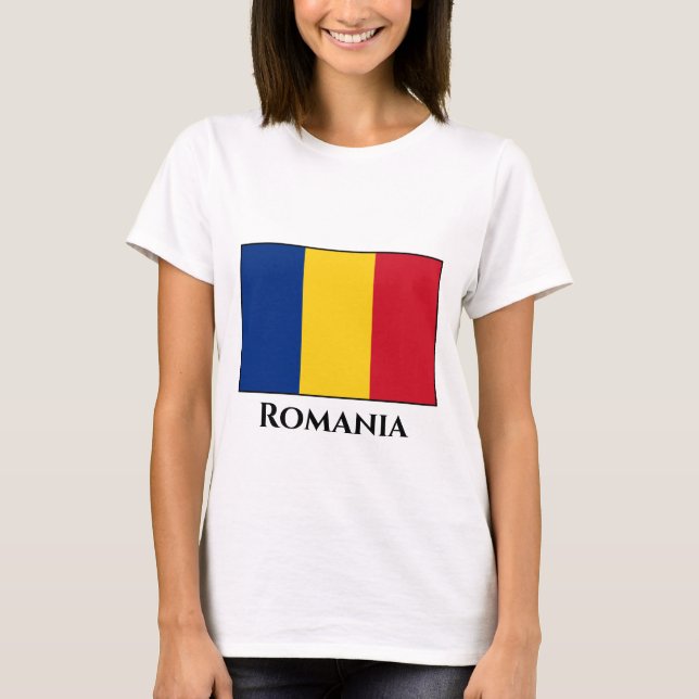 Rumänien (rumänska) Flagga T Shirt (Framsida)