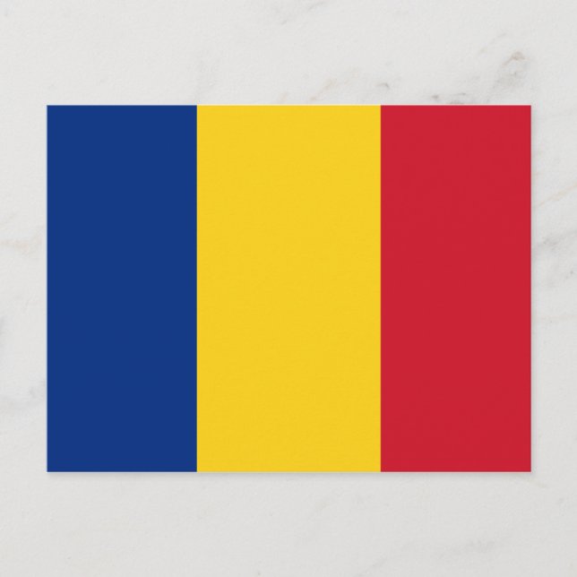 Rumänien (rumänskt) vykort för Flagga (Framsida)