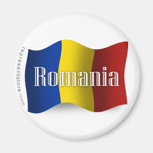 Rumänien som vinkar flagga magnet