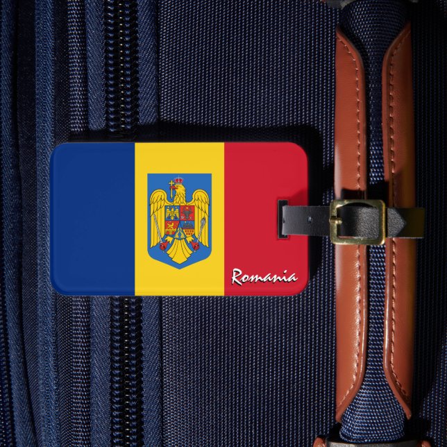 Rumänien språktagare, patriotisk rumänsk Flagga Bagagebricka (Framsida Insitu 4)