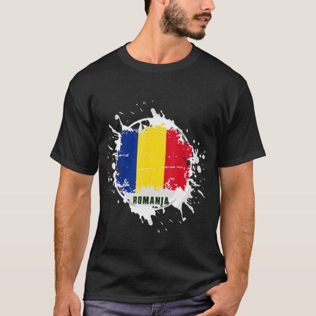 Rumänien Stänk T Shirt (Framsida)