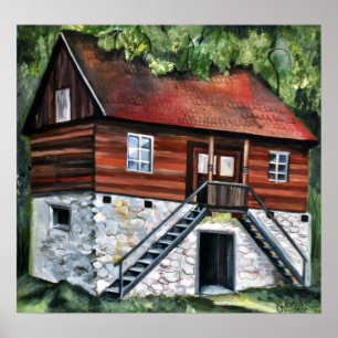 Rumänien - Traditionellt transsylvanskt hus Poster