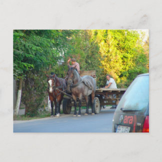 Rumänien, transport av gammal och modern vykort