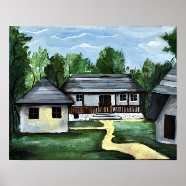 Rumänien - Transsylvanska Rustiska huset Poster (Framsidan)