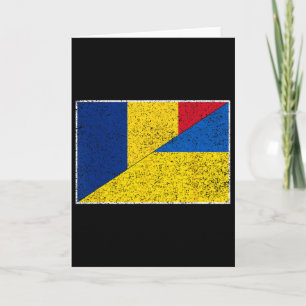 Rumänien Ukraina Flagga Rumänska Ukrainska Stolthe Kort
