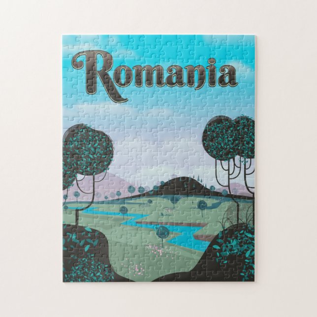 Rumänien Vintage landskaps reseinformation affisch Pussel (Vertikal)