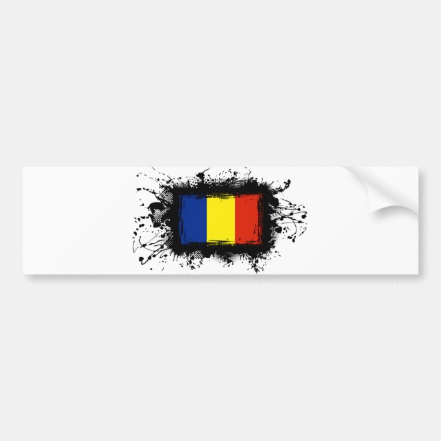 Rumänienflagga Bildekal (Framsidan)