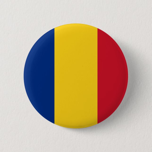 Rumänienflagga knäppas knapp (Framsida)