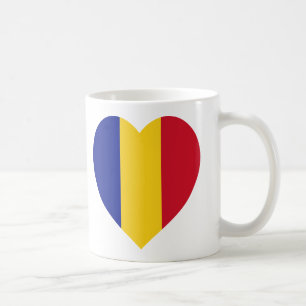 Rumänienflaggahjärta Kaffemugg