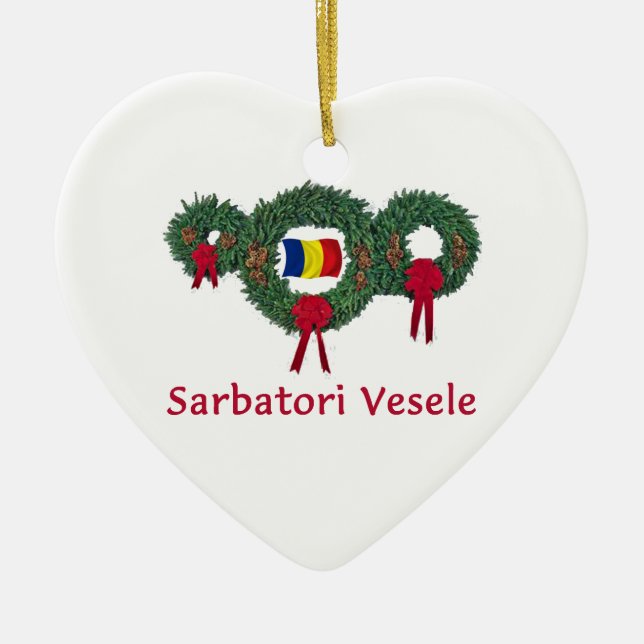 Rumänienjul 2 julgransprydnad keramik (Framsidan)