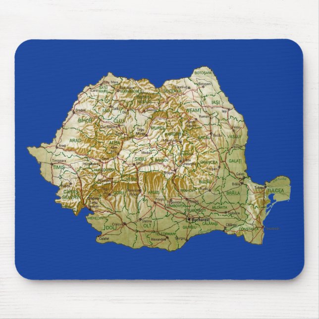 Rumänienkarta Mousepad Musmatta (Framsidan)