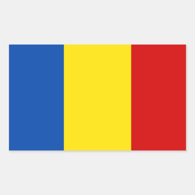 Rumäniens Flagga Rektangulärt Klistermärke (Framsida)