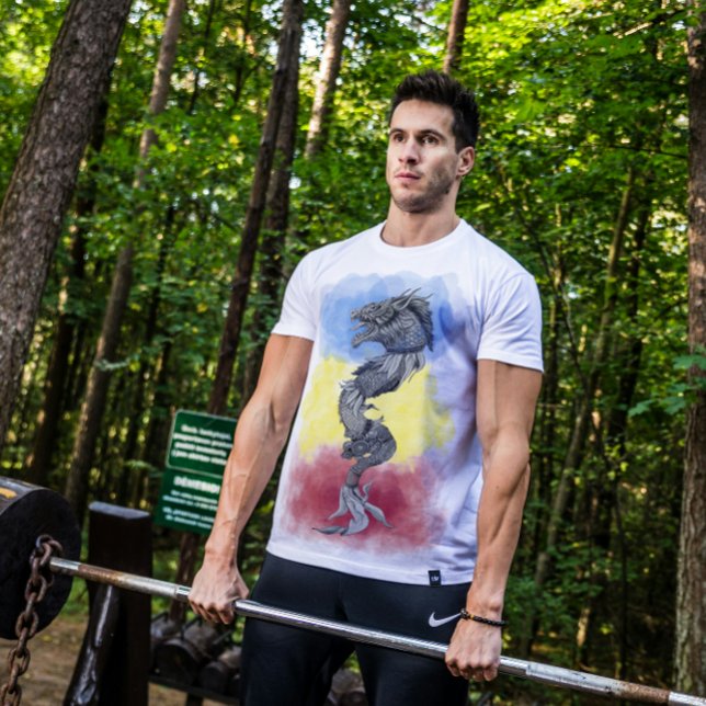 Rumänsk flagga och gammal daciansk Varg T Shirt (Skapare uppladdad)