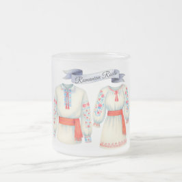 Rumänsk roots Folk Costume Traditional Attire Frostad Glasmugg