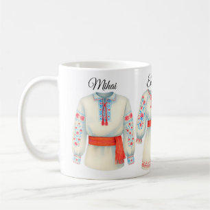 Rumänsk roots Folk Costume Traditional Attire Kaffemugg