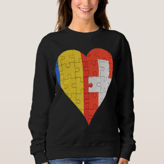 Rumänsk schweizisk Flagga Heart T Shirt
