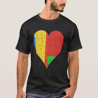 Rumänsk vitrysk Flagga Heart T Shirt
