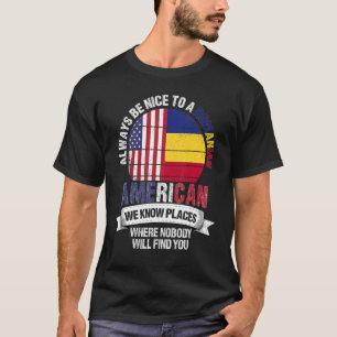 Rumänska American We Know Ställen var Rumänien Fla T Shirt