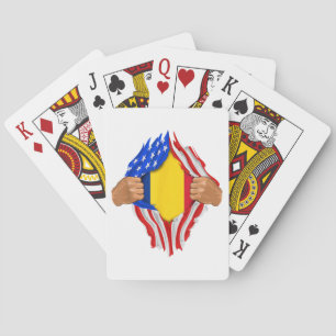 Rumänska Blod Inuti Mig T-Shirt Rumänien Flagga Casinokort