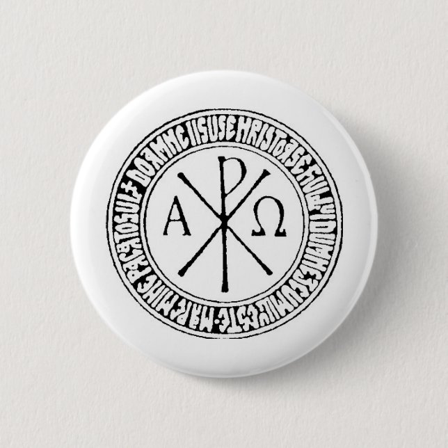 Rumänska Christogram med den Jesus bönen Knapp (Framsida)