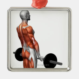 Rumänska Deadlift Julgransprydnad Metall