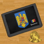 Rumänska flagga, emblem, Rumänien mode<br><div class="desc">Plånböcker: Rumänien Jackande av Arm och patriotiska rumänska mode - kärlek mitt land,  resor,  helgdag,  nationalpatrioter/Flagga</div>