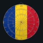 Rumänska Flagga (Rumänien) Darttavla<br><div class="desc">Denna utformning präglas av Rumäniens nationella flagga, som är ett land som ligger vid korsningen mellan Central-, Östra- och Sydosteuropa. Landet har landat gräns med Bulgarien söderut, Ukraina norr, Ungern i väster, Serbien i sydvästra delen och Moldavien i öster, inklusive öppnandet för Svarta havet. Rumäniens huvudstad och största stad är...</div>
