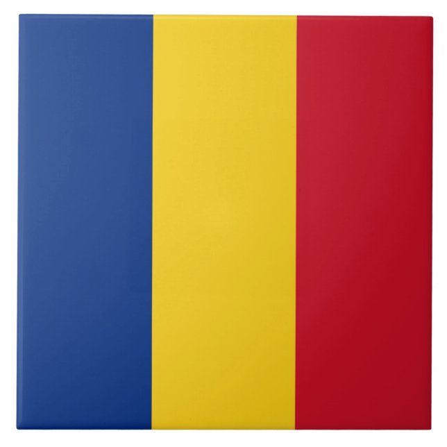 Rumänska Flagga (Rumänien) Kakelplatta (Framsidan)
