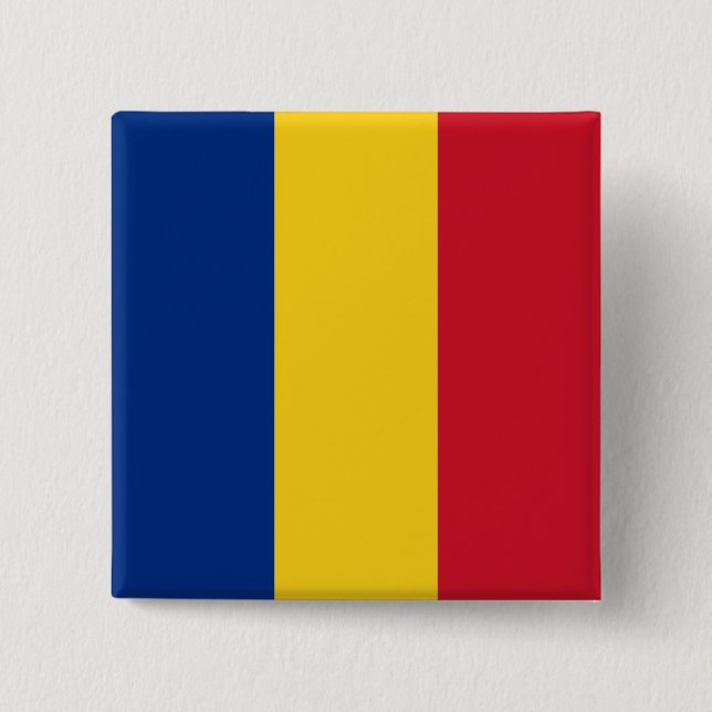 Rumänska Flagga (Rumänien) Knapp (Framsida)