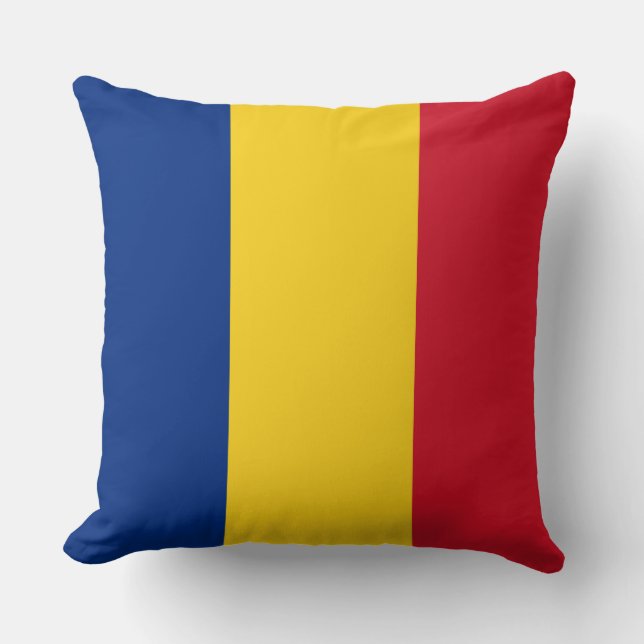 Rumänska Flagga (Rumänien) Kudde (Framsida)