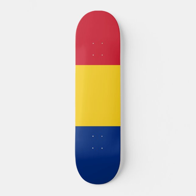 Rumänska Flagga (Rumänien) Mini Skateboard Bräda 18,5 Cm (Framsida)