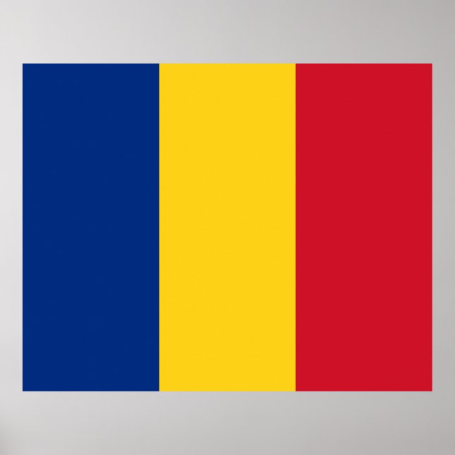 Rumänska Flagga (Rumänien) Poster (Framsidan)