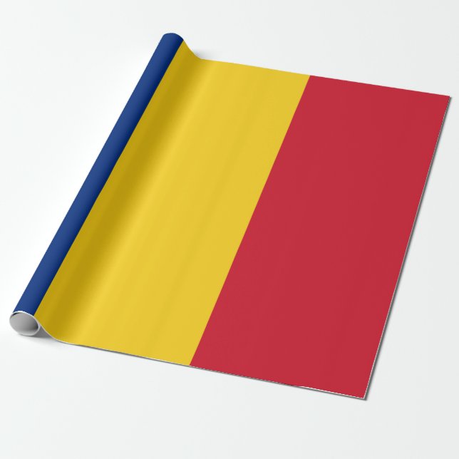 Rumänska Flagga (Rumänien) Presentpapper (Utrullad)