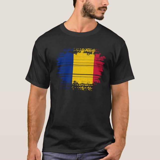 Rumänska flagga t shirt (Framsida)