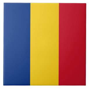 Rumänska Flagga Tile Kakelplatta