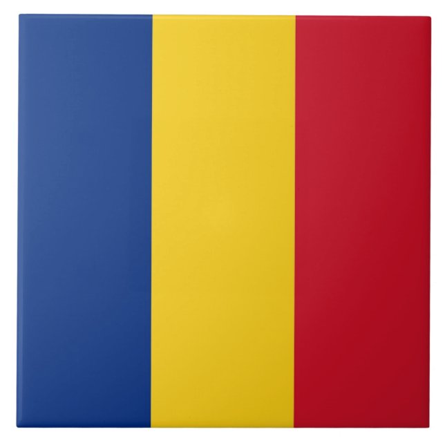 Rumänska Flagga Tile Kakelplatta (Framsidan)