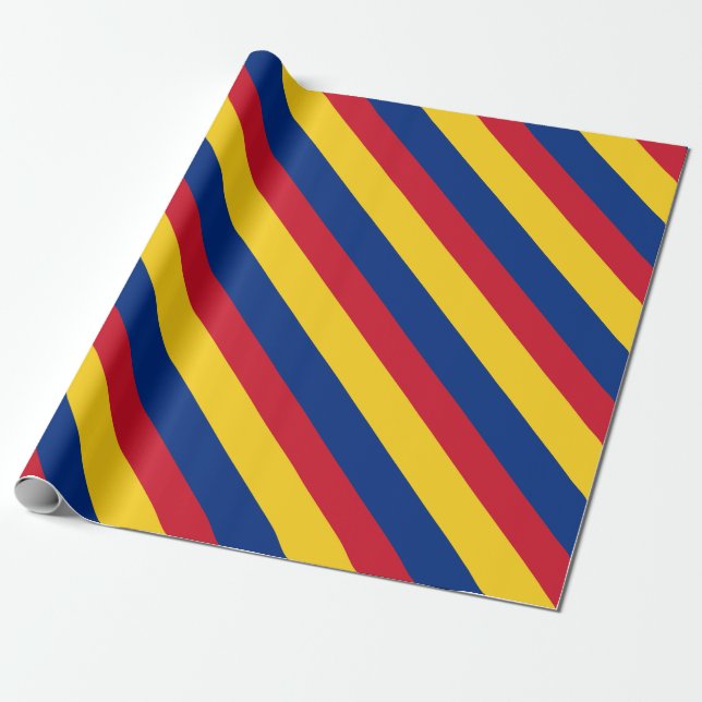 Rumänska flaggan presentpapper (Utrullad)