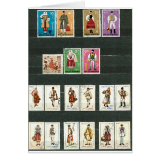 Rumänska folkdräkter 2 hälsningskort