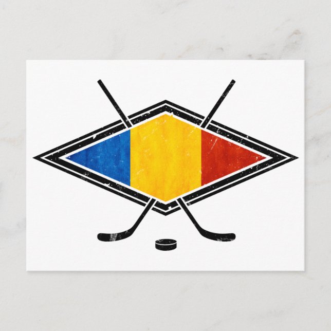 Rumänska Ice Hockey Flagga Vykort (Framsida)