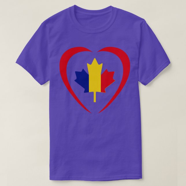 Rumänska kanadensiska multinationella patriot Flag T Shirt (Design framsida)