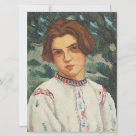 Rumänska Peasant Woman (av Stefan Dimitrescu) Kort