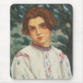 Rumänska Peasant Woman (av Stefan Dimitrescu) Musmatta